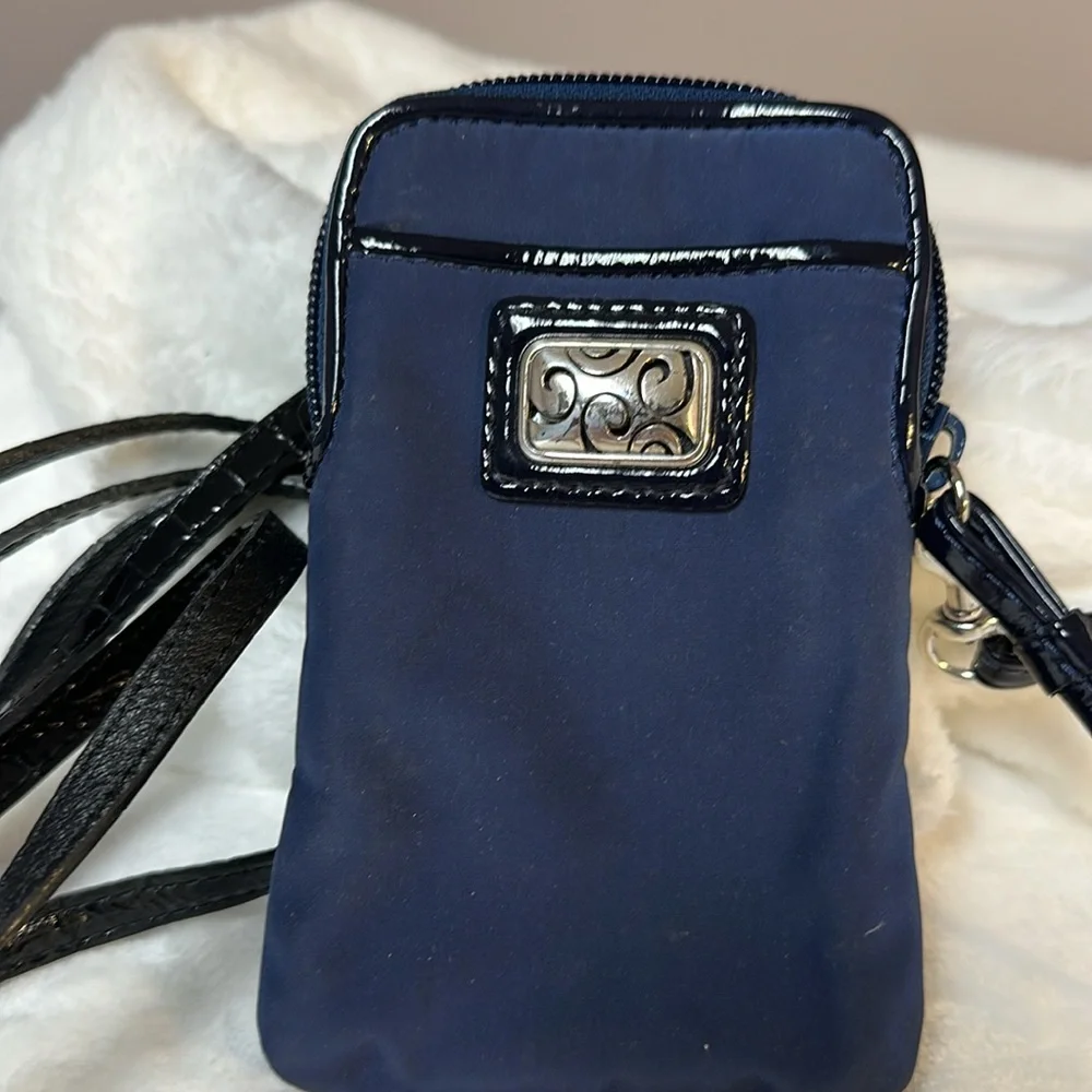 Brighton Navy Crossbody Bag with Black Strap.